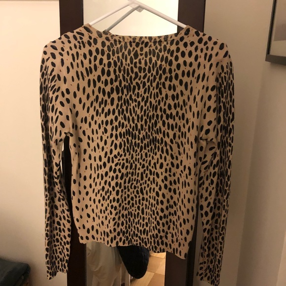 J. Crew Merino Wool Leopard Print Cardigan Sz Small - Picture 5 of 5